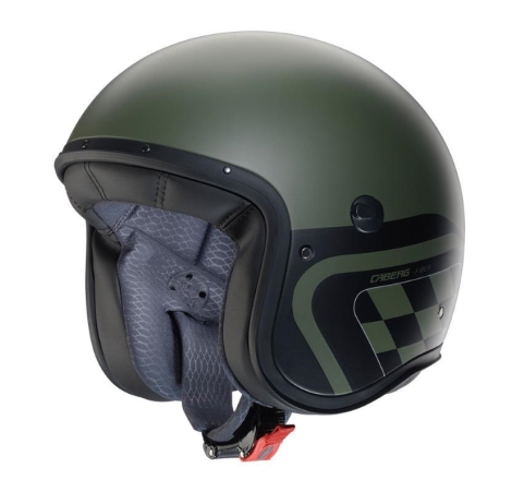 Casco Jet Caberg Freeride X Daytona Nero Opaco Verde Militare
