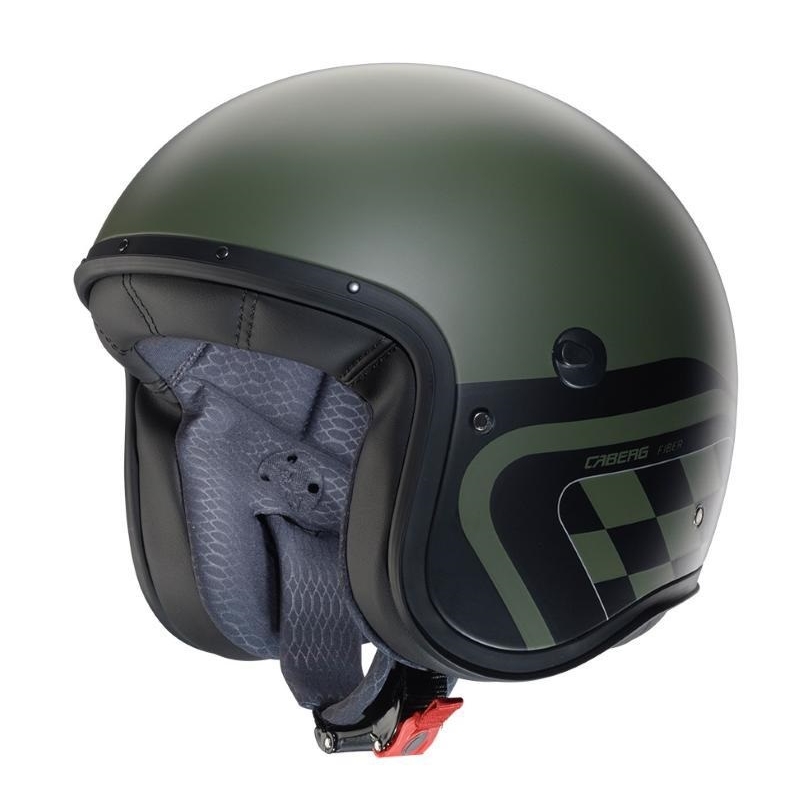 Casco Jet Caberg Freeride X Daytona Nero Opaco Verde Militare