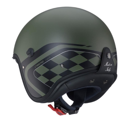 Casco Jet Caberg Freeride X Daytona Nero Opaco Verde Militare