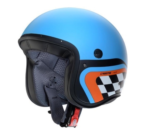 Casco Jet Caberg Freeride X Daytona Azzurro Opaco Nero Arancio
