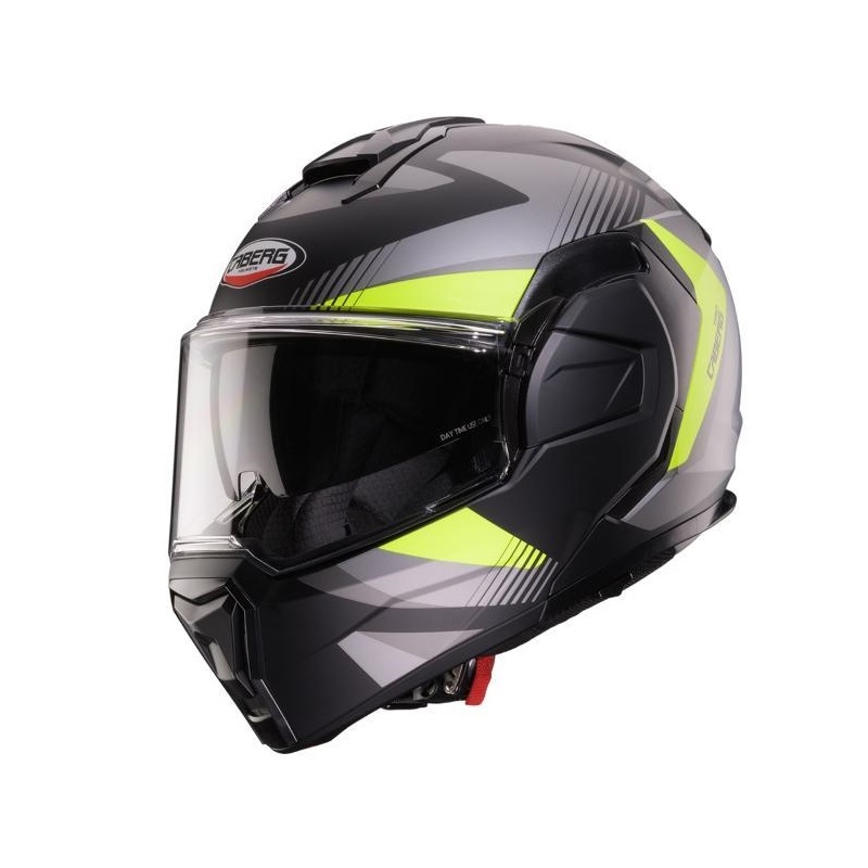 Casco Caberg Modulare TRIP LUNAR Nero Opaco Grigio Giallo Fluo