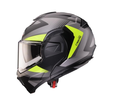 Casco Caberg Modulare TRIP LUNAR Nero Opaco Grigio Giallo Fluo
