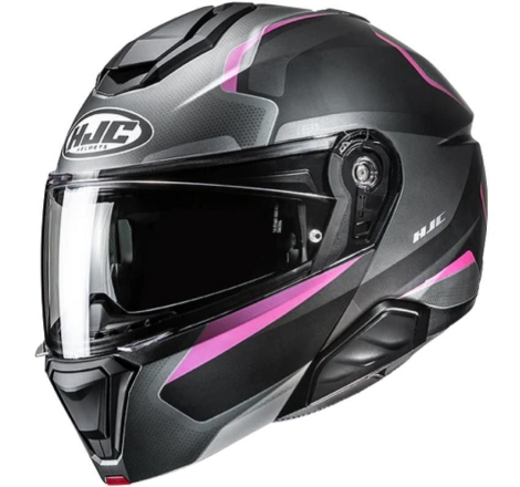 Casco Modulare HJC I91 FELIO Nero Grigio Rosa Opaco