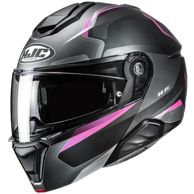 Casco Modulare HJC I91 FELIO Nero Grigio Rosa Opaco