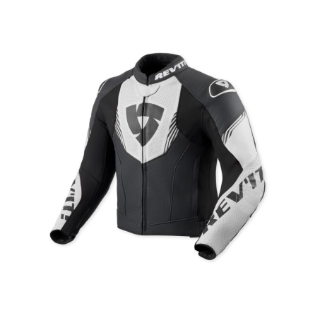 Giubbino moto Rev'it in pelle ARGON 3 Nero Bianco