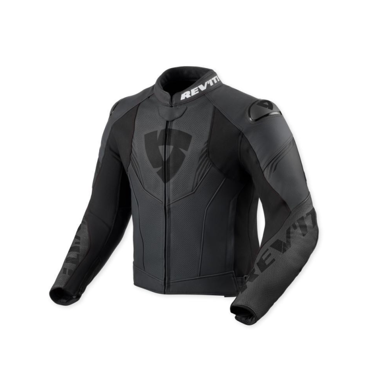Giubbino moto Rev'it in pelle ARGON 3 Nero Antracite