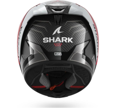 Casco Integrale Shark AERON Mekarium Carbon Rosso Carbonio Argento