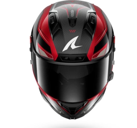 Casco Integrale Shark AERON Mekarium Carbon Rosso Carbonio Argento