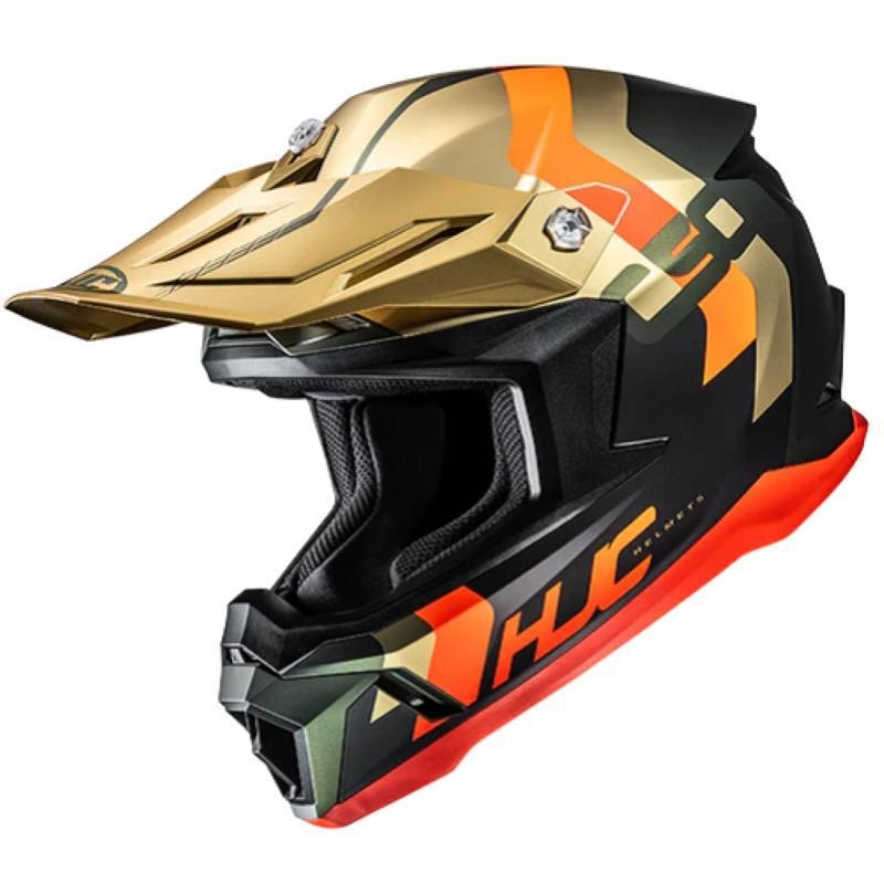 Casco HJC da Cross C50 PRIMAL Sabbia Nero Arancio Opaco