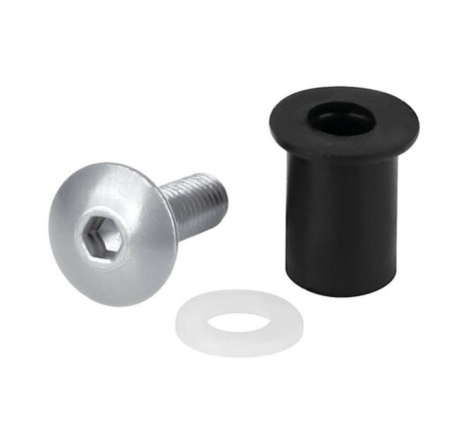 Kit Lampa 91650 per cupolino con dadi gommati con viti e rondelle 5 MA 10 pz - Argento