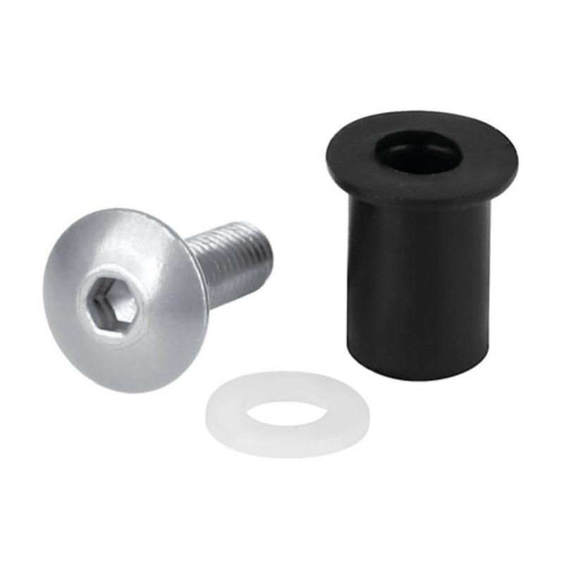 Kit Lampa 91650 per cupolino con dadi gommati con viti e rondelle 5 MA 10 pz - Argento