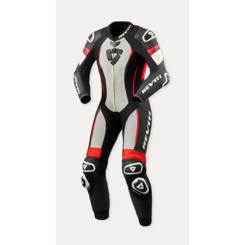 Tuta Intera in Pelle Rev'it XENA 4 Donna Bianco Neon Rosso