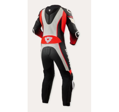 Tuta Intera in Pelle Rev'it XENA 4 Donna Bianco Neon Rosso