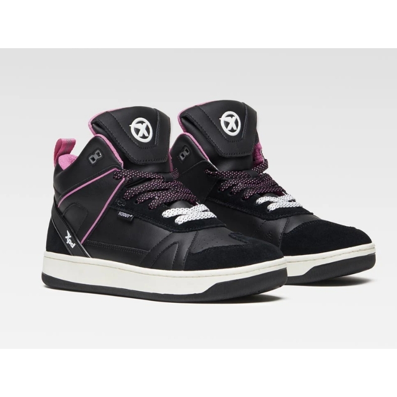 Scarpe Moto Xpd Moto Moto-1 Lady H2out impermeabile Nero Fucsia