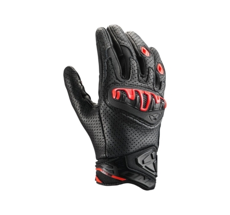 Guanti in Pelle Ixon Mirage Leather Nero Rosso