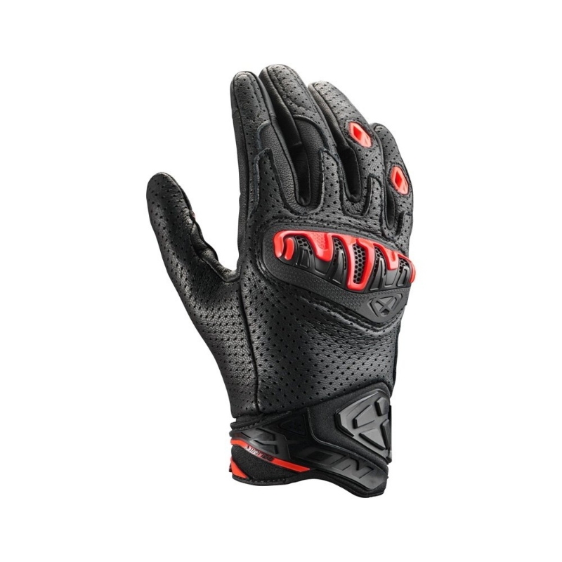 Guanti in Pelle Ixon Mirage Leather Nero Rosso