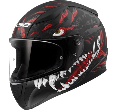 Casco Integrale FF820 Rapid III Kaiju II Nero Bianco Rosso Opaco