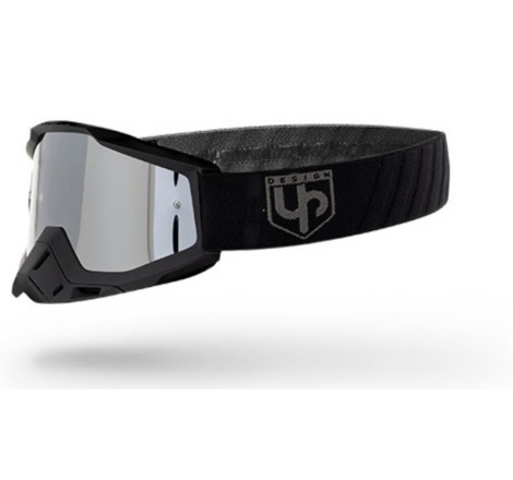 Maschera Off Road UP DESIGN Bold Nero Opaco Lente a Specchio