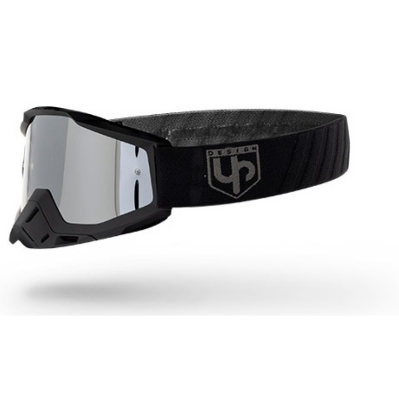 Maschera Off Road UP DESIGN Bold Nero Opaco Lente a Specchio