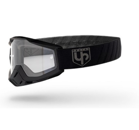 Maschera Off Road UP DESIGN Bold Nero Opaco Lente Trasparente