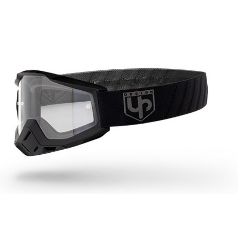 Maschera Off Road UP DESIGN Bold Nero Opaco Lente Trasparente