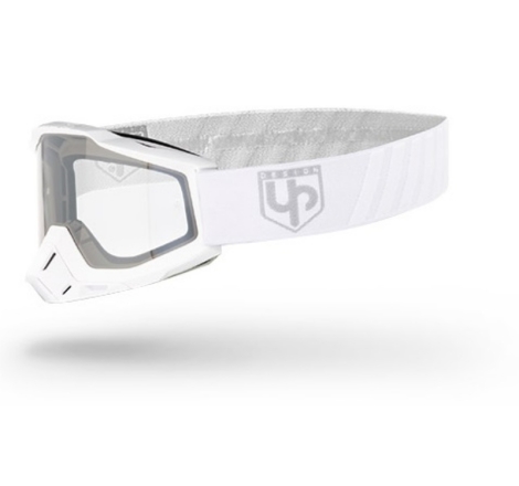 Maschera Off Road UP DESIGN Bold Bianco Opaco Lente Trasparente