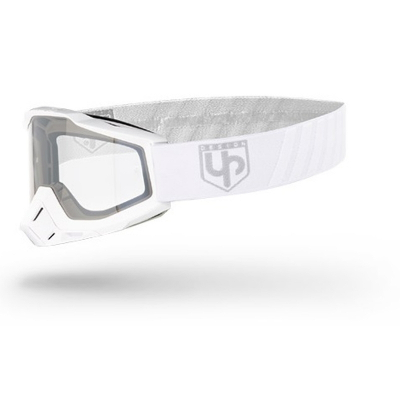 Maschera Off Road UP DESIGN Bold Bianco Opaco Lente Trasparente
