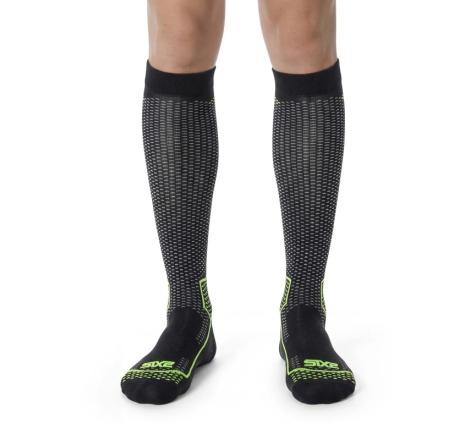 Calze Lunghe Sixs LONG V3 Rinforzata Carbon Nero Giallo Fluo