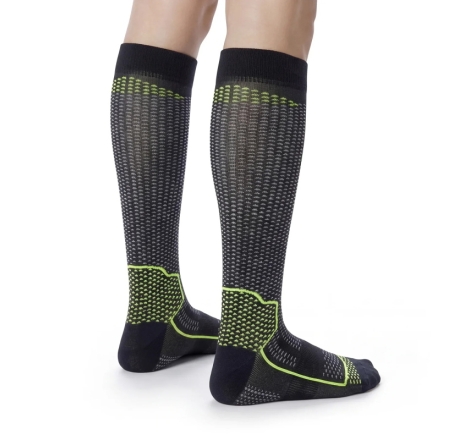 Calze Lunghe Sixs LONG V3 Rinforzata Carbon Nero Giallo Fluo