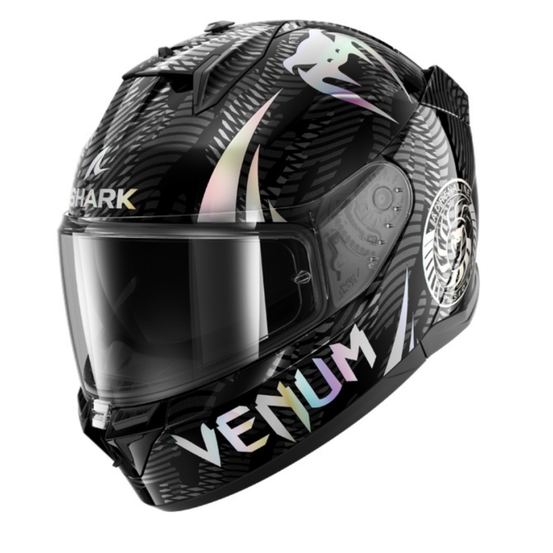 Casco Integrale Shark D-SKWAL 3 VENUM Nero Cromo Antracite