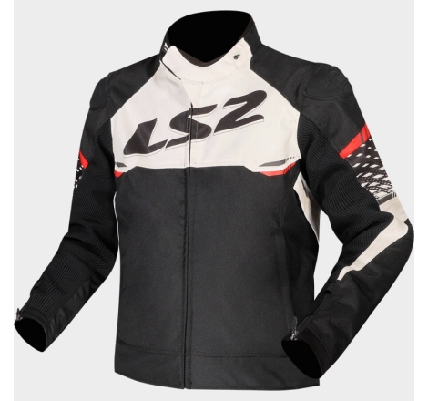 Giubbino Tessuto Ls2 APEX Impermeabile Nero Bianco Rosso