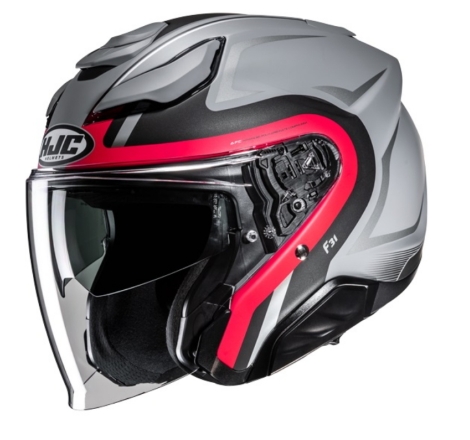 Casco Jet Hjc F31 NABY Bianco Nero Rosso