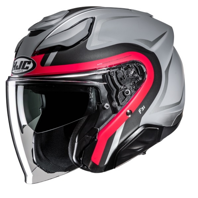 Casco Jet Hjc F31 NABY Bianco Nero Rosso