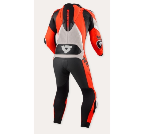 Tuta Intera Rev'it HYPERSPEED 3 Grigio Chiaro Rosso Neon