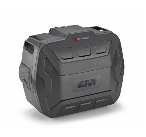 Valigia moto Laterale o Bauletto Givi XP01PBA Xspace Espandibile da 27 a 36 LT Effetto Alluminio Nero
