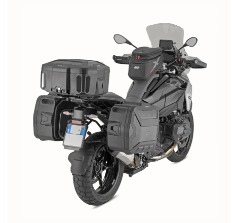 Valigia moto Laterale o Bauletto Givi XP01PBA Xspace Espandibile da 27 a 36 LT Effetto Alluminio Nero