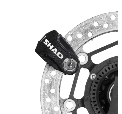 Lucchetto Shad SC62A freno a disco perno 10mm con allarme integrato Nero