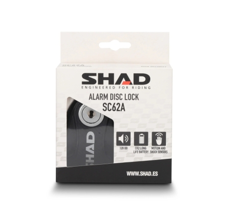 Lucchetto Shad SC62A freno a disco perno 10mm con allarme integrato Nero