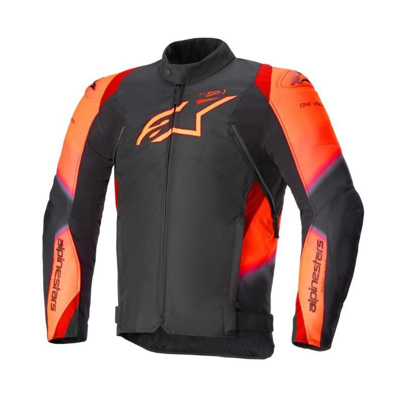Giubbino Moto in Tessuto Alpinestars T-SP 1 V2 Waterproof Nero Rosso Fluo