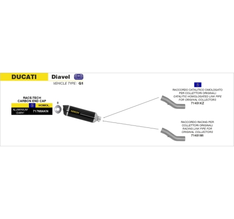 Raccordo Acc.Inox Ducati Diavel/Monster 1200 Ric.Originale