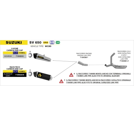 Raccordo Acc.Inox Suzuki Sv 650 '16-21 Ric.Originale