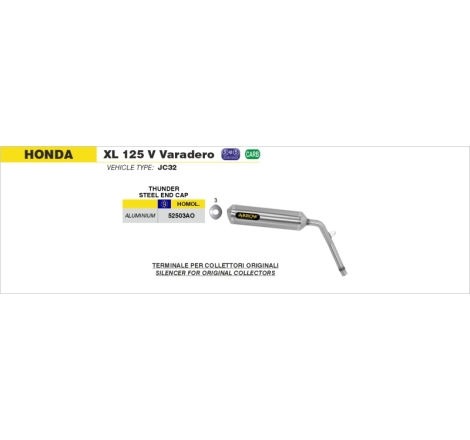 Marmitta Allum. Honda Varadero Xlv 125' 05-08 Ric.Originale Omologata