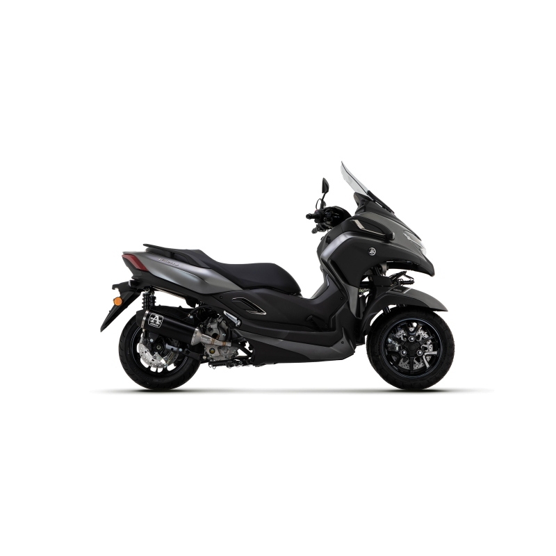 Raccordo + Terminale Urban Alluminio Dark Con Fondello Inox Nero Yamaha X-Max300 / Tricity 300 '21