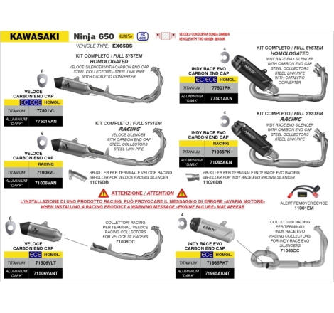 Collettori Dekat In Inox Per Kawasaki Ninja 650 - Z650 '24/25 Euro 5+