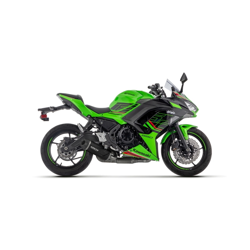 Kit Completo Racing Collettori Inox + Marmitta Alluminio Dark Fond.Carby Kawasaki Ninja 650/Z650 '23/24 E5+