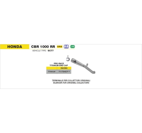 Kit Terminale Pro-Race Raccordo Saldato In Titanio Versione Alta Con Dbk Honda Cbr 1000Rr '17