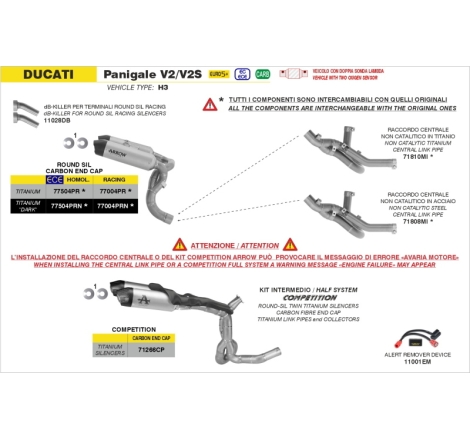 Kit Competition Half Kit In Titanio Per Ducati Panigale V2S 2025/2026