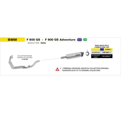 Collettori Acc.Inox 2:1 Bmw F 800 Gs'09 Ric.Arrow
