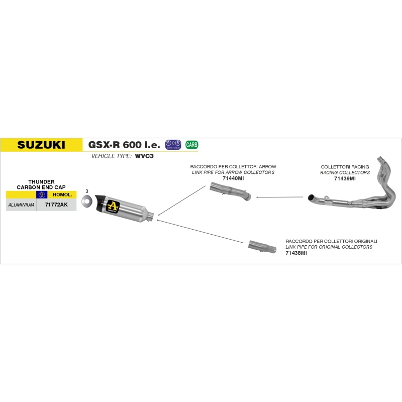 Raccordo Acc.Inox Suzuki Gsx-R 600/750' 11-12 Ric.Originale