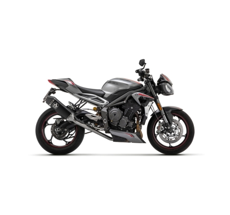 Kit Omologato Raccordo Inox + Marmitta Veloce Alluminio Dark Con Fond.Carby Triumph Street Triple '20/22 Ric.Origin.